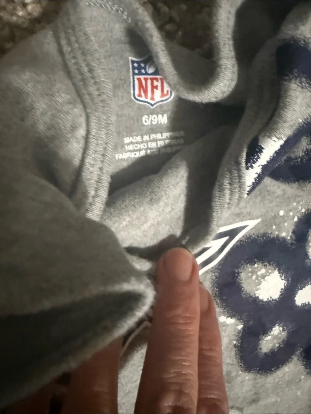 NFL Dallas Cowboys Baby Onesie with Navy & White Floral Design